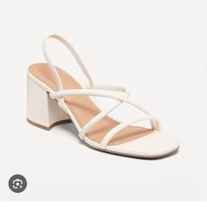 White Strappy Block Heel Sandal NWT